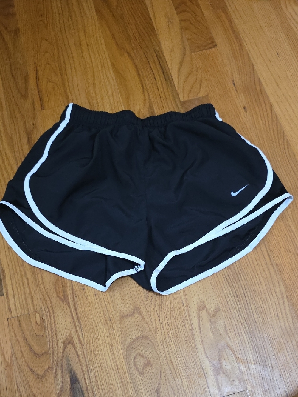 Nike Women's Black Athletic Shorts with White Piping